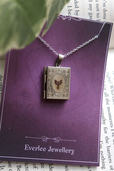 Dragon Book Locket Pendant Necklace Gold And Silver, 2 of 6