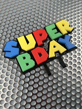 Happy Birthday Cake Topper For A Super Brothers Party, 3 of 3