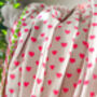 Handmade Block Print Dohar Blanket | Pink Hearts, thumbnail 5 of 6