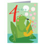 Mini Frog 4th Birthday Card, thumbnail 2 of 5
