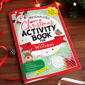 Personalised Christmas Activity Book With Stickers – Stocking Filler, 3 of 7