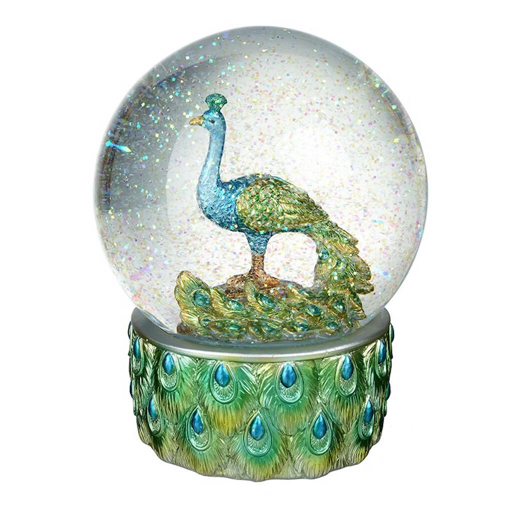 Large Snow Globe With Peacock By Pink Pineapple Home & Gifts