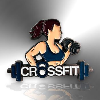 Crossfit Female Weight Training Small Fitness Pin, 3 of 8