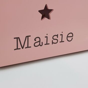 Personalised Large Pink Star Design Toy Box, 2 of 3