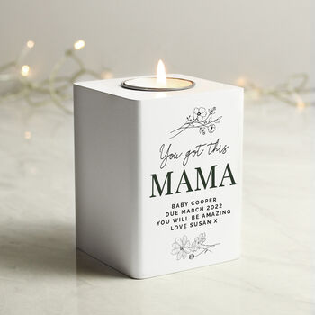 Personalised Floral White Wooden Tea Light Holder, 4 of 4