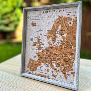 Mini Travel Gift Set Europe Map With Push In Pins And Scrapbook, 6 of 8