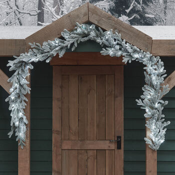 Pre Lit Outdoor Snowy Christmas Garland, 2 of 8