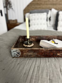 Large Vintage Wooden Tray With Faded Lettering, 7 of 7