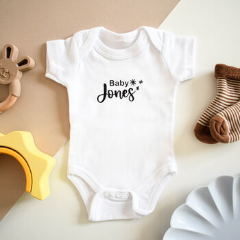 Personalised Short Sleeve Baby Name Bodysuit, 9 of 12