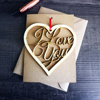 I Love You Wooden Keepsake And Card, 2 of 5