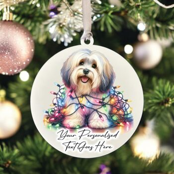 Personalised Havanese In Christmas Lights, 3 of 9