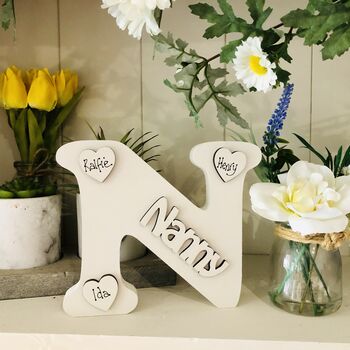 Personalised Nanny N Letter Ivory Mother's Day Gift, 3 of 8
