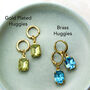Aqua Baguette Huggie Hoop Earrings, thumbnail 4 of 4