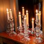 Clear Pressed Harlequin Glass Dinner Candlestick, thumbnail 4 of 9