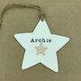 Personalised New Baby Gift Hanging Wooden Star, thumbnail 2 of 4