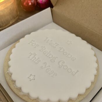 Large Biscuit Stocking Filler With A Message From Santa, 6 of 8