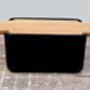 Black Butter Dish With Oak Lid, thumbnail 3 of 3