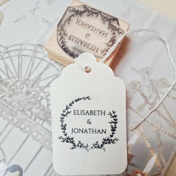 Wedding Couple's Names Personalised Rubber Stamp, 2 of 3