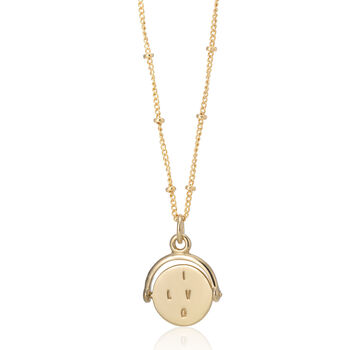 Seychelles Gold Plated Spinning I Love You Pendant, 3 of 4