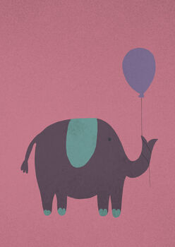 Cute Elephant Nursery Print, 2 of 2