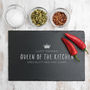 Personalised Queen Of The Kitchen Wooden Chopping Board, thumbnail 2 of 4