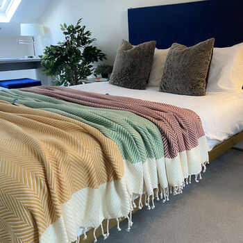 Cotton Throw Blanket, Wedding Anniversary Gift, 3 of 11