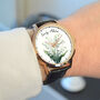 Personalised Wrist Watch With Lily Of The Valley Design, thumbnail 2 of 3