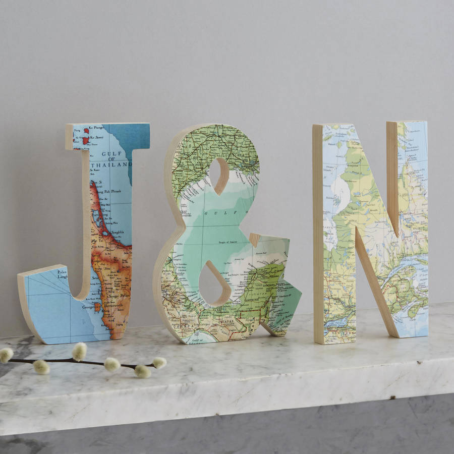 Map Location Set Of Letters Wedding Anniversary Gift, 1 of 8
