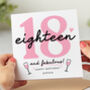 Personalised 18th Birthday Card '18 And Fabulous', thumbnail 1 of 2