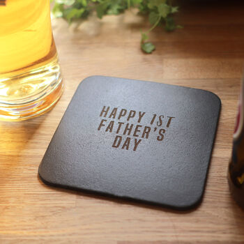 Personalised Best Dad Leather Coaster Set, Christmas, 9 of 9
