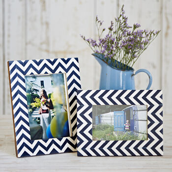 Handmade Chevron Patterned Photo Frame, 6 of 7