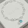 Sterling Silver 21st Bracelet With Birthstone, thumbnail 1 of 3
