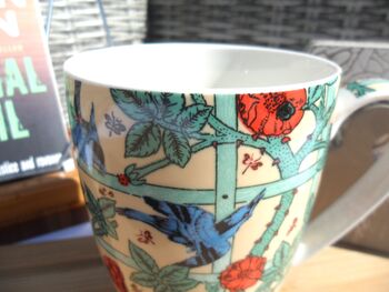 Set Of Six China Aspen Mugs In Blue Bird Trellis Design, 9 of 11