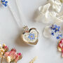 Cremation Forget Me Not Heart Locket Necklace, thumbnail 1 of 8