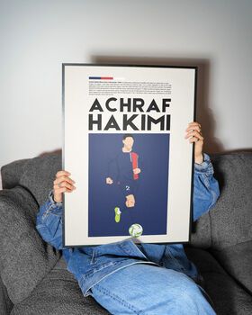 Achraf Hakimi Psg Football Poster, 3 of 6