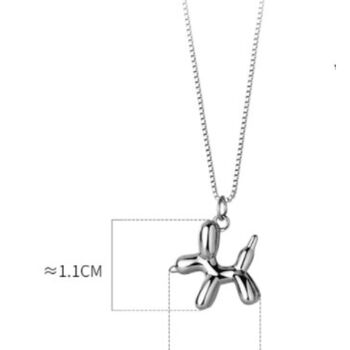 Balloon Dog Sterling Silver Pendant Necklace, 2 of 4
