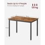 Brown Dining Table Industrial Kitchen Table Room Desk, thumbnail 7 of 7