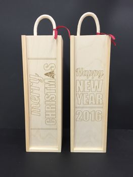 Personalised Laser Etched Christmas Wine Boxes, 3 of 4