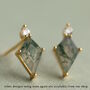 Moss Agate Lotus Studs, thumbnail 4 of 6