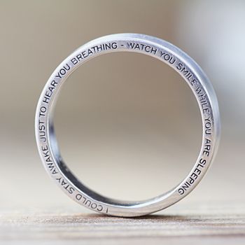 Edge Engraved Silver Ring, 4 of 5