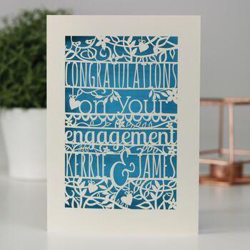 Personalised Papercut Floral Engagement Card, 5 of 8