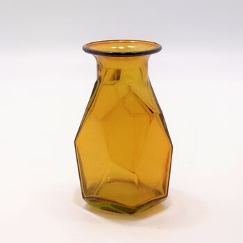 Recycled Glass Vase | 16cm Faceted | Four Colours, 2 of 5