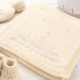 Toffee Moon Cream Pointelle Personalised Baby Blanket, thumbnail 5 of 12