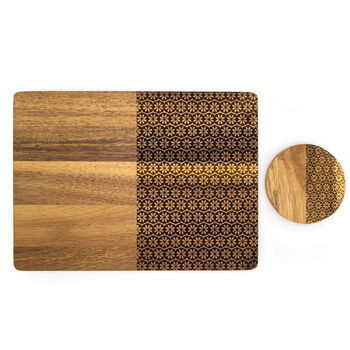Lián Rectangle Wood Placemats With Wood Coasters, 3 of 6