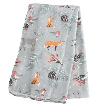 Snowy Woodland Print Scarf, 3 of 6