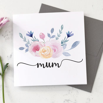 Personalised Watercolour Floral Name On Card, 2 of 3