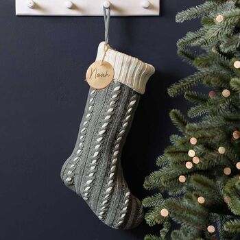 Personalised Chunky Knit Christmas Stockings, 6 of 8
