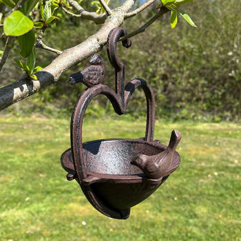 Vintage Cast Iron Heart Shaped Bird Seed Feeder, 7 of 7