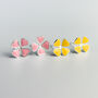 Sterling Silver Pink Or Yellow Flower Stud Earrings, thumbnail 1 of 6