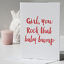 Rock That Baby Bump Pregnancy Congratulations Card, thumbnail 1 of 3
